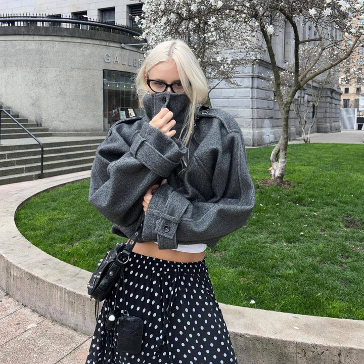 Oversized wool jacket for women with an elegant cut and practical pockets Lune London