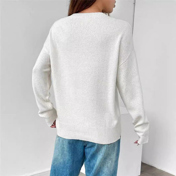 Knit sweater for women with flag pattern and relaxed fit Lune London