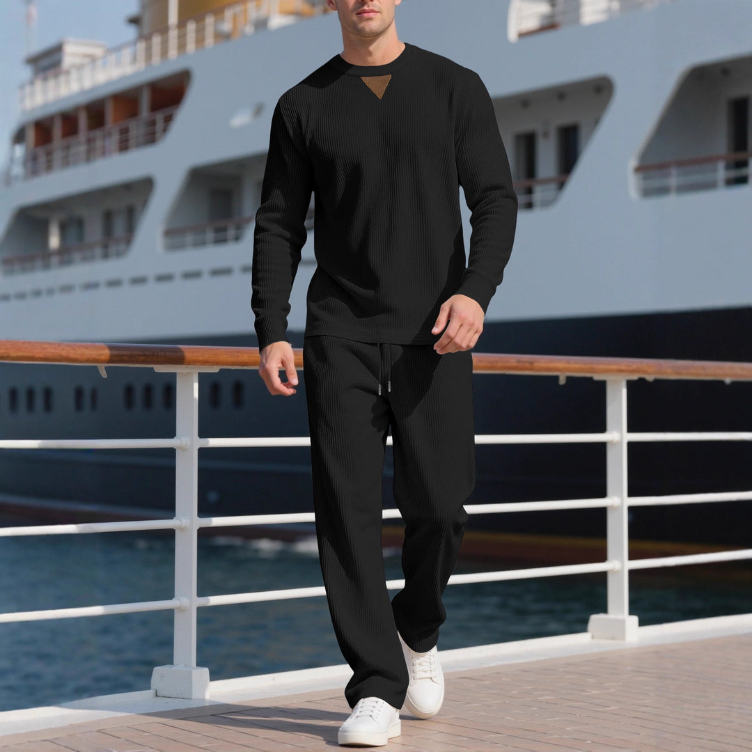 Men's long sleeve casual set with textured fabric and stylish accents Lune London