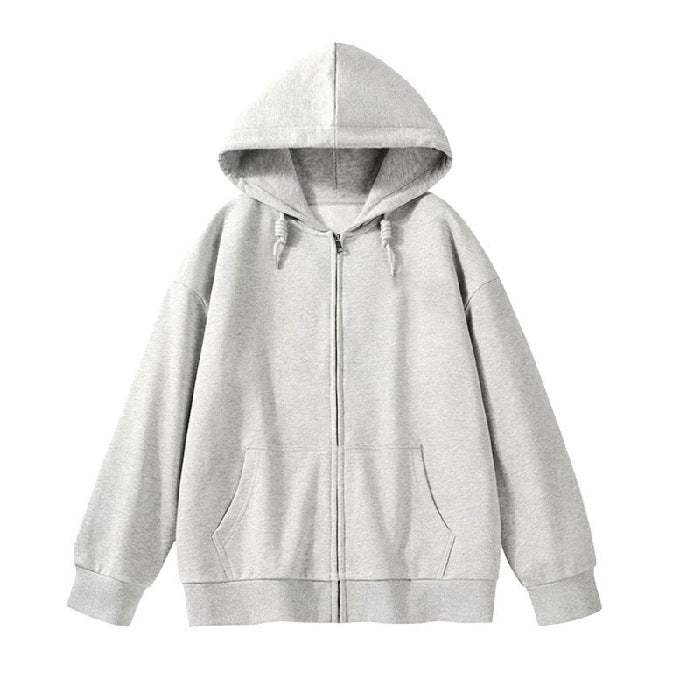 Women's hoodie sweatshirt jacket with ergonomic cut and practical zipper