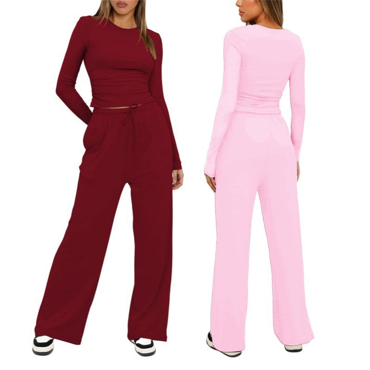 Women's Comfortable Lounge Set with Long-Sleeved Top and Loose-Fitting Pants Lune London