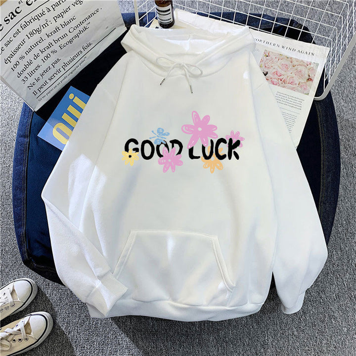 Women's hoodie with cheerful design and printed lettering Chic & Stil