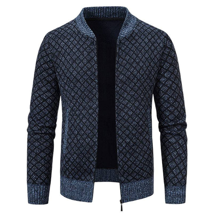Men's knitted jacket with modern zipper and structured design Lune London