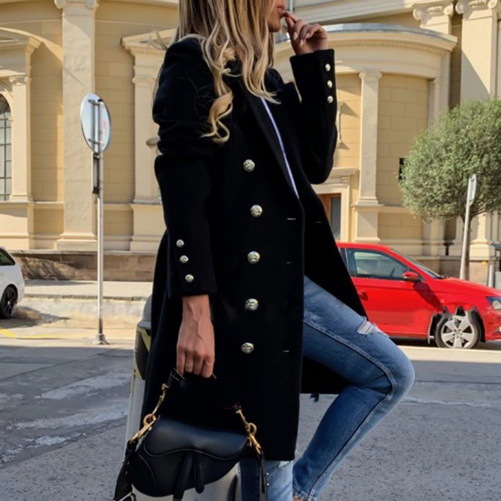 Double-breasted coat for women with classic accents Lune London