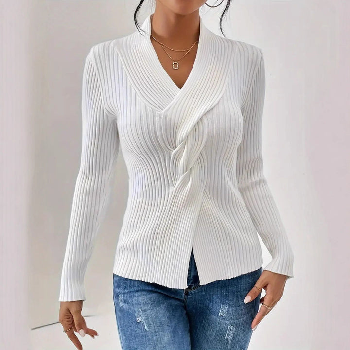 Elegant and fitted women's cardigan with V-neck Lune London