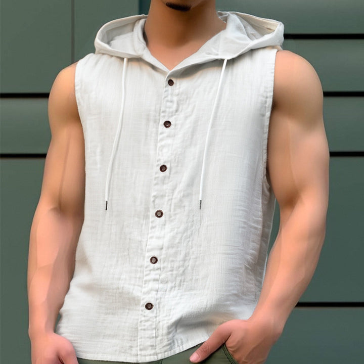 Men's tank top with hood in lightweight fabric Lune London