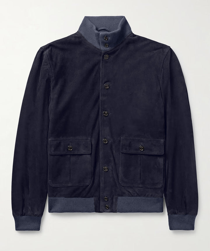 Functional utility jacket for men with high collar and flap pockets Lune London