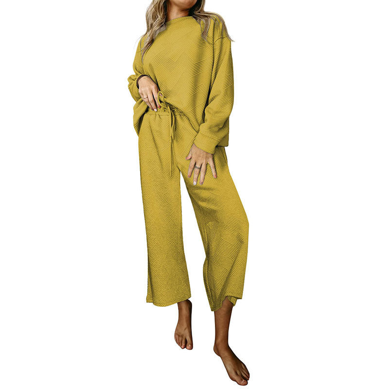 Women’s leisure set with structured top and wide leg pants Chic and Style