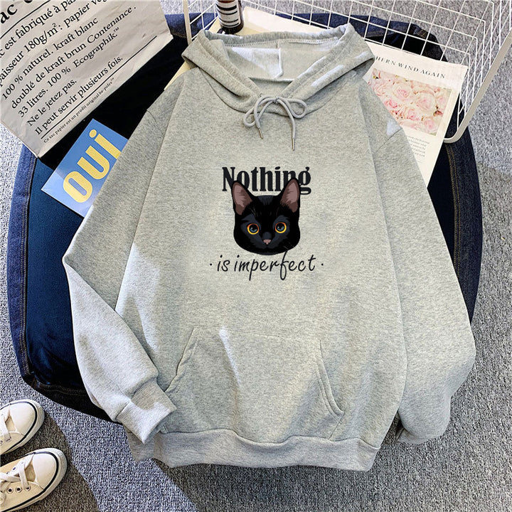 Women's Cozy Hoodie with Artistic Cat Design Chic & Stil