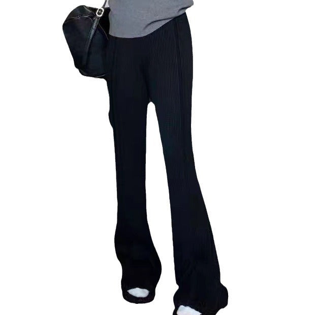Ladies Comfortable Pleated Trousers with Elastic Waist and Wide Leg Lune London