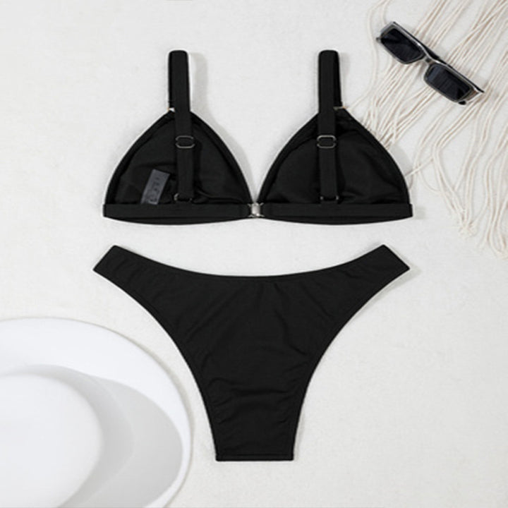 Women Triangle Cut Hardware Accent Bikini Set Lune London
