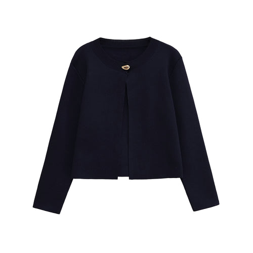 Fashionable knitted jacket for women with decorative button and elegant cut Lune London