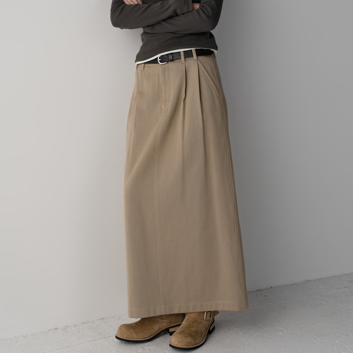 Jupe maxi élégante et taille haute pour femmes avec plis Chic & Stil