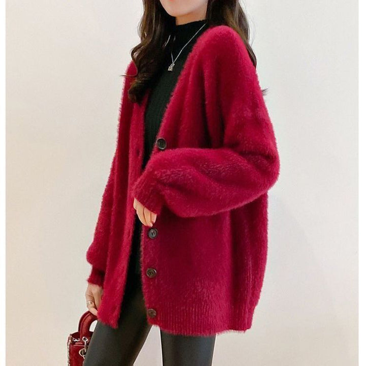 Women Cozy Cardigan with Deep V-neck and Soft Material Lune London