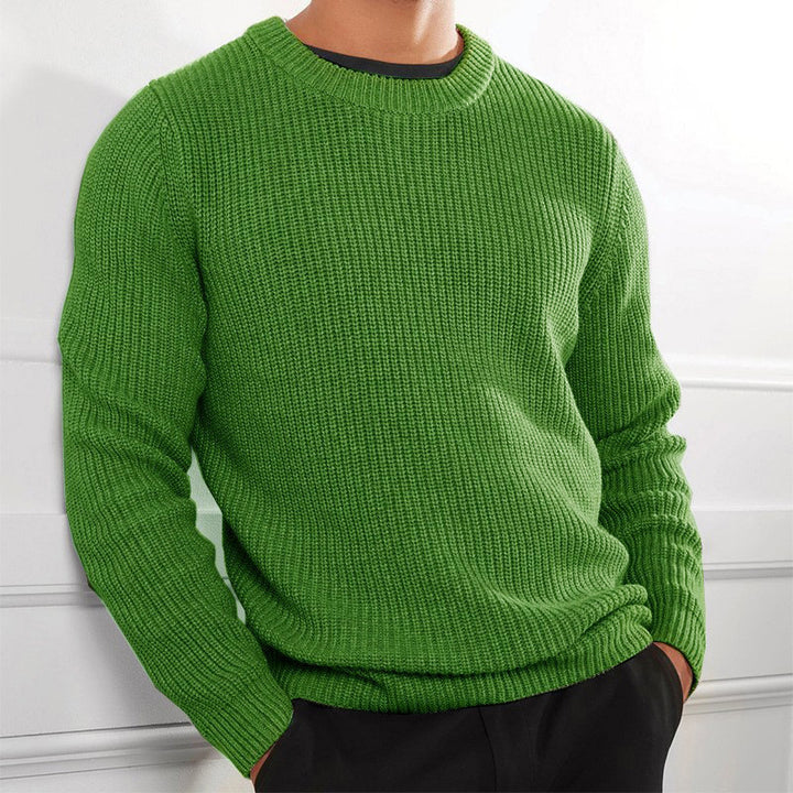 Knitted sweater for men with textured surface and crew neck Lune London