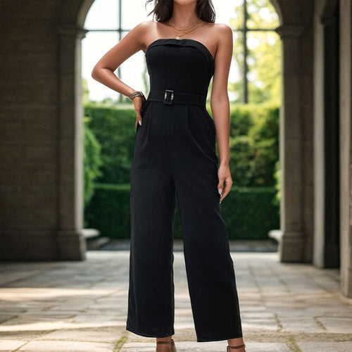 Ladies Elegant Strapless Jumpsuit Lune London