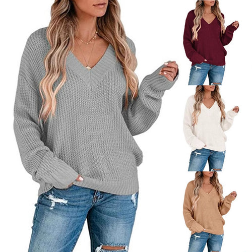 Fine knit pullover for women with V-neck and relaxed fit Lune London