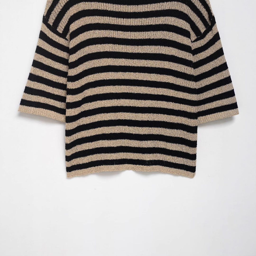 Knit sweater for women with a stylish striped pattern and a soft material Lune London