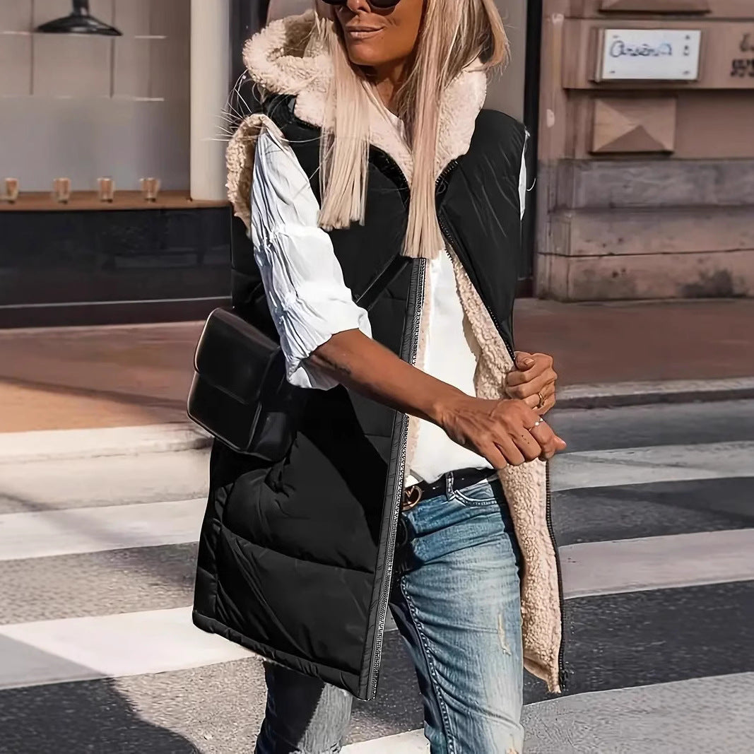 Reversible women's jacket with sherpa lining Lune London