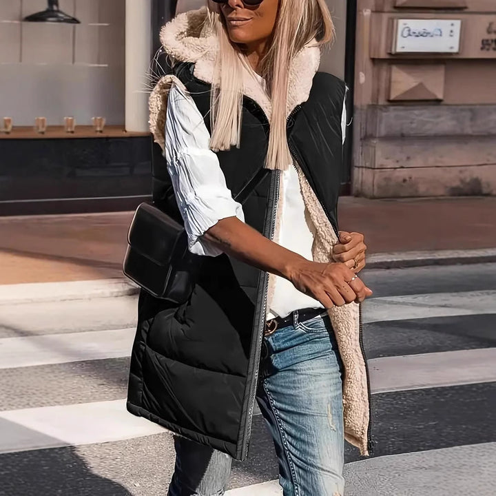 Reversible women's jacket with sherpa lining Lune London