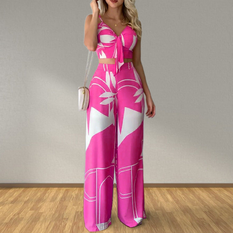 Ensemble Élégant Femme avec Combinaison de Haut Court et Pantalons Amples Chic & Stil