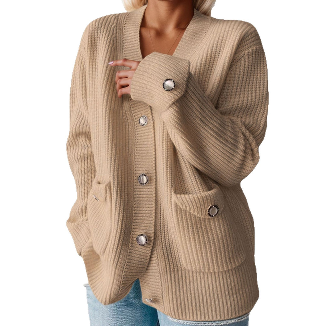 Chunky knit cardigan for women with practical pockets and stylish button details Lune London