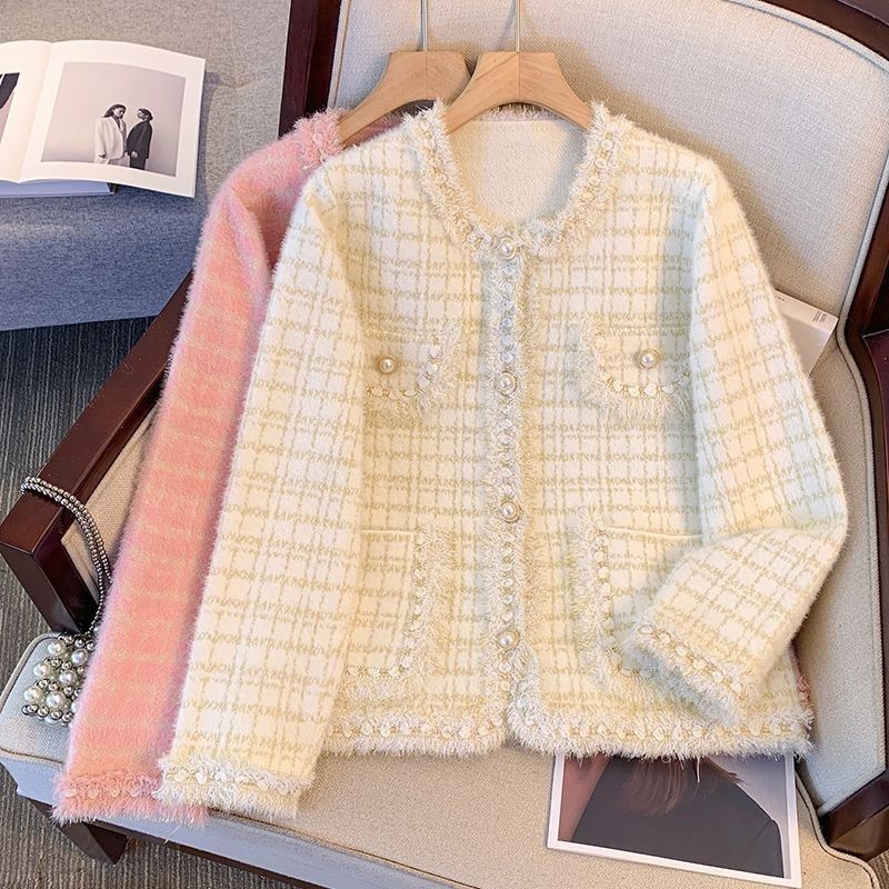 Cardigan confortable pour femmes avec perles décoratives et détails à franges Chic & Stil