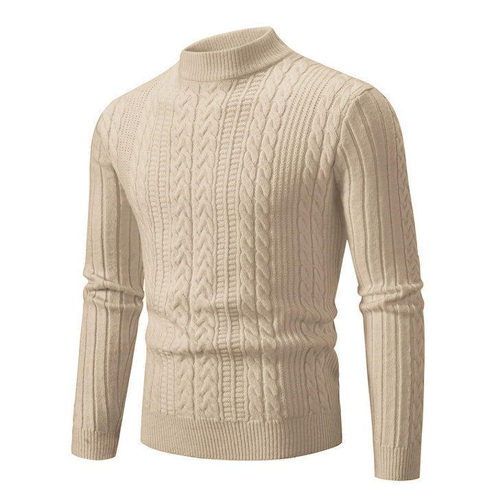 Elegant turtleneck sweater for men with a deep cable pattern and a modern fit Lune London