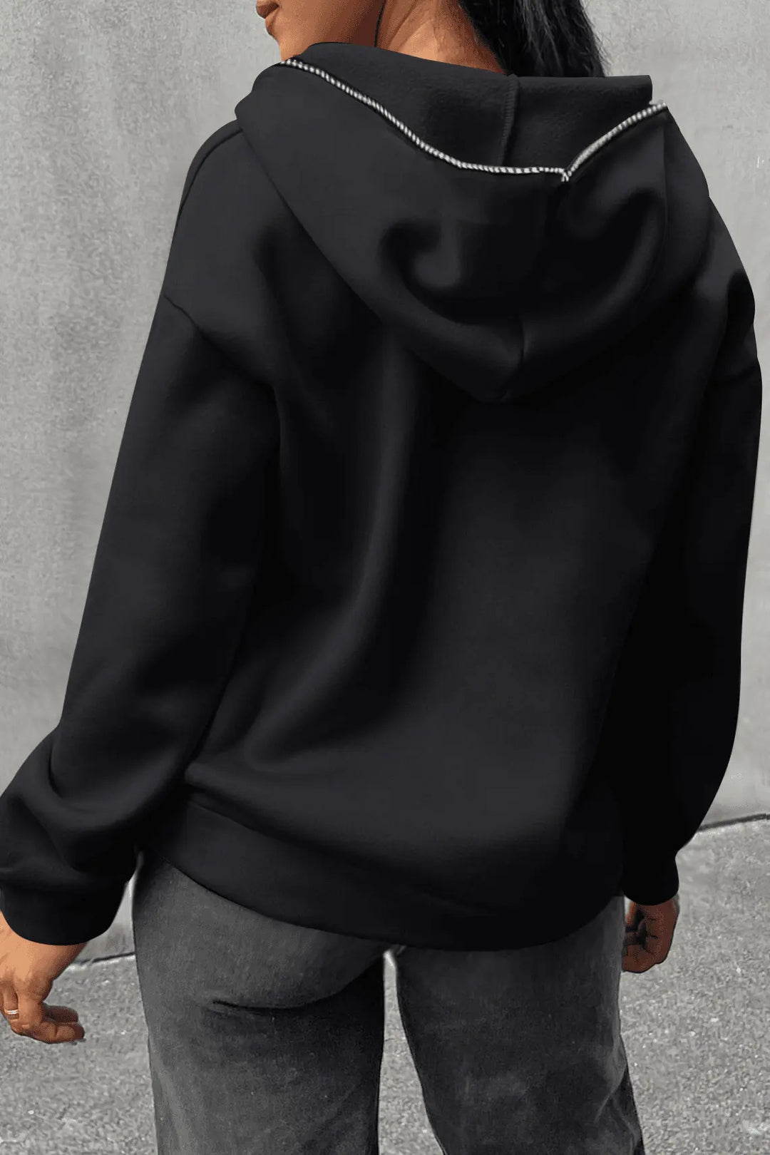 Women's hoodie with creative graphic print and kangaroo pockets Lune London