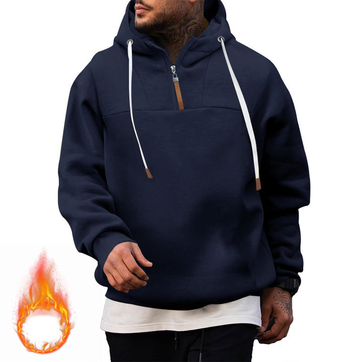 Men's sporty hoodie with short zipper Lune London