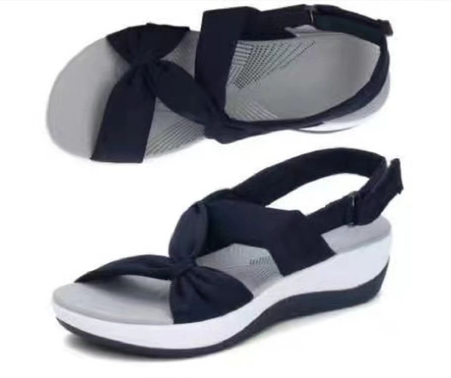 Women's wedge sandals with adjustable strap and comfortable cushioning Lune London