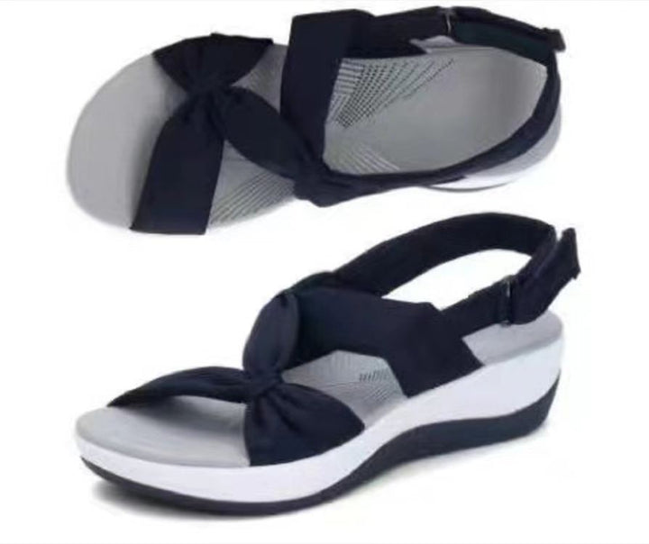 Women's wedge sandals with adjustable strap and comfortable cushioning Lune London