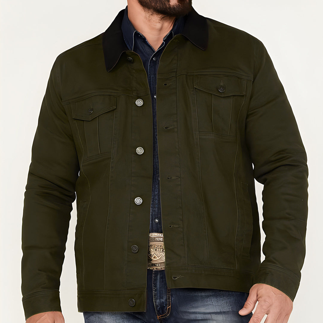 Classic style denim jacket for men with practical pockets Lune London