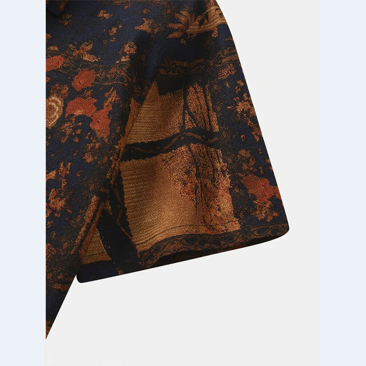 Short sleeve shirt for men with floral design and textured fabric Lune London