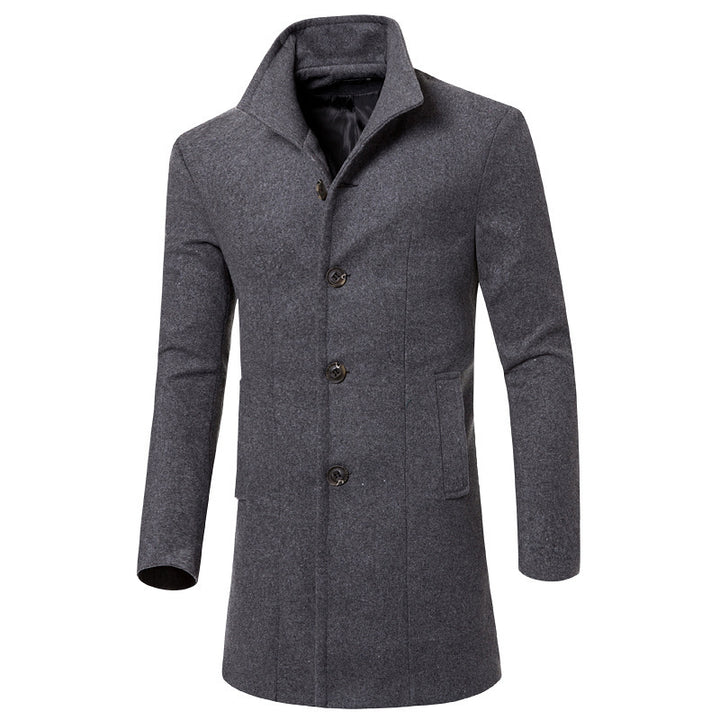 Elegant wool coat for men with modern stand-up collar and practical pockets Lune London