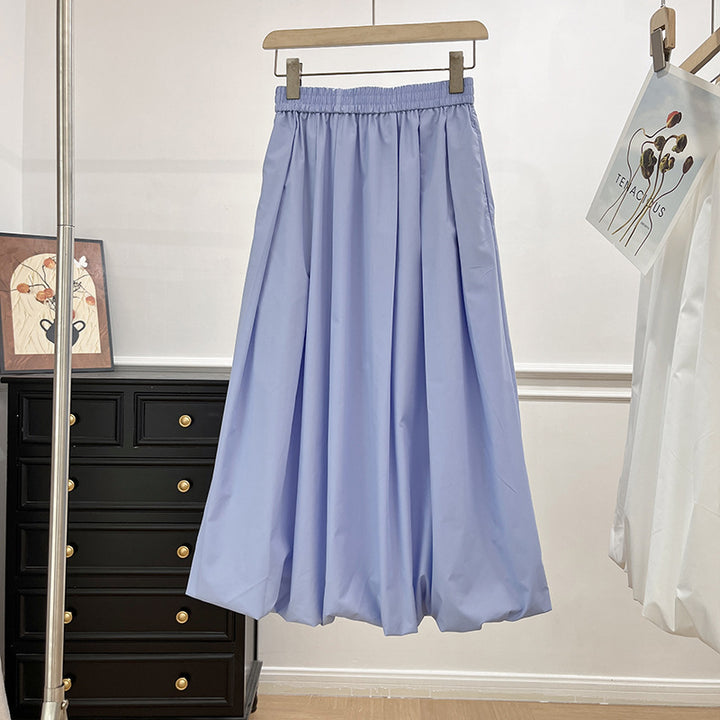 Jupe midi élégante pour femmes avec taille élastique et coupe volumineuse Chic & Stil