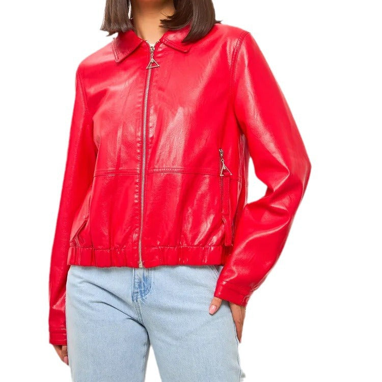 Trendy women's bomber jacket in vegan leather Lune London