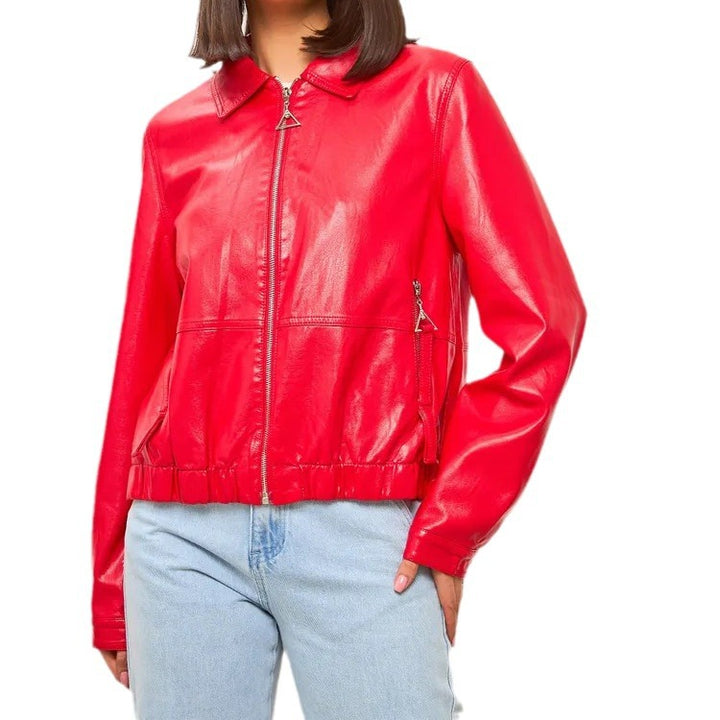 Trendy women's bomber jacket in vegan leather Lune London