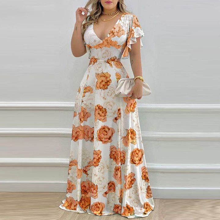 Robe maxi femme avec motif floral romantique Chic & Stil