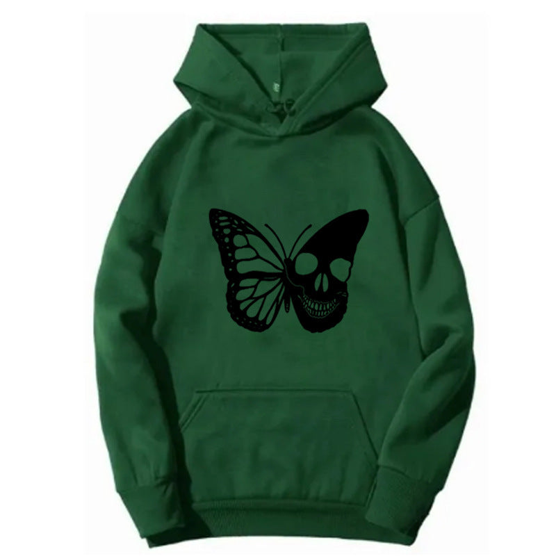 Women's hooded sweatshirt with creative butterfly skeleton design Chic & Stil
