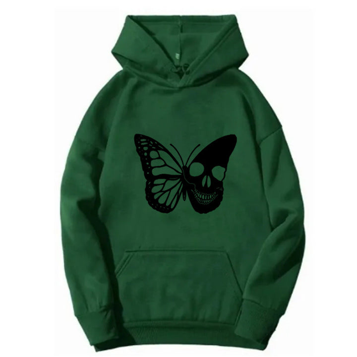 Women's hooded sweatshirt with creative butterfly skeleton design Chic & Stil