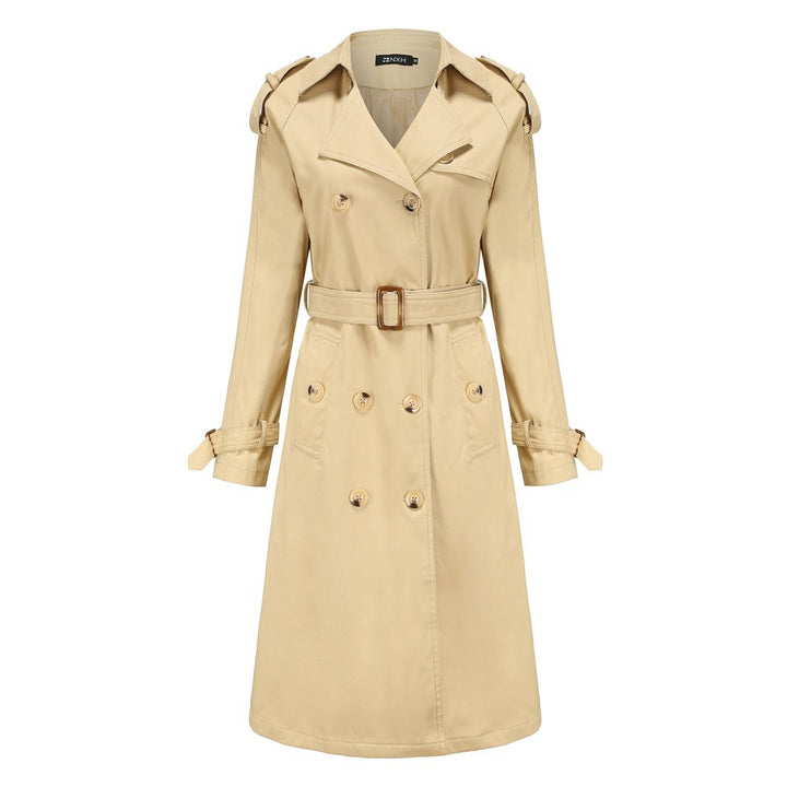 Elegant trench coat for ladies with adjustable belt and luxurious button details Lune London