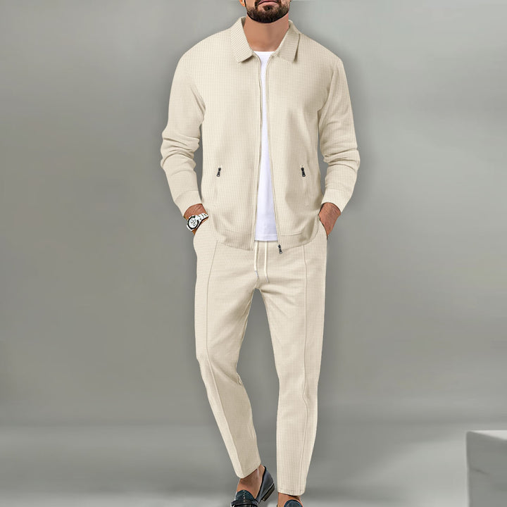 Trendy leisure set for men with functional zipper and elastic waist Lune London
