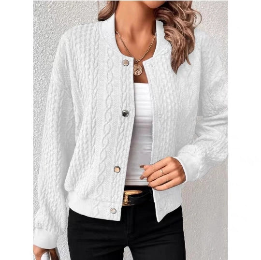 Lune London | Women’s Casual Cardigan with Textured Surface and Button Placket