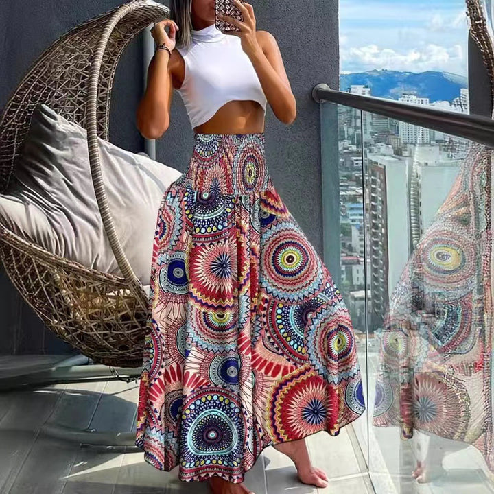 Maxi skirt with tropical print for women Lune London