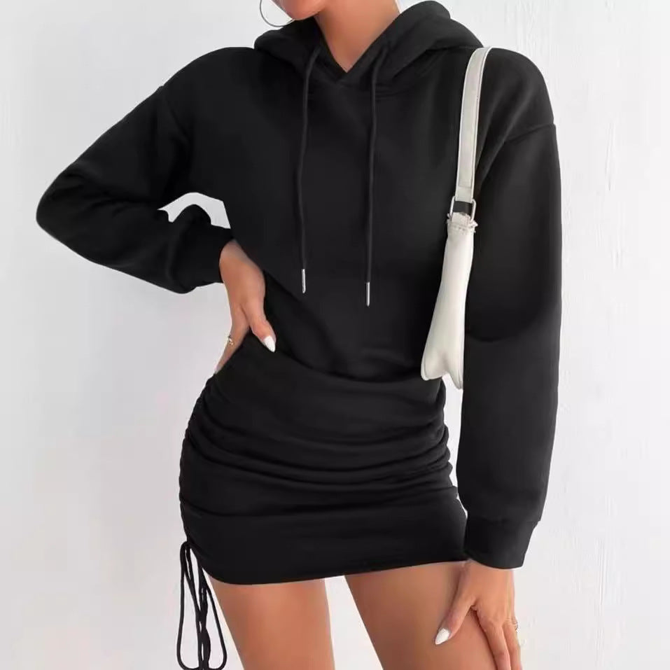 Hooded dress for women with gathered hem and comfortable fit Lune London