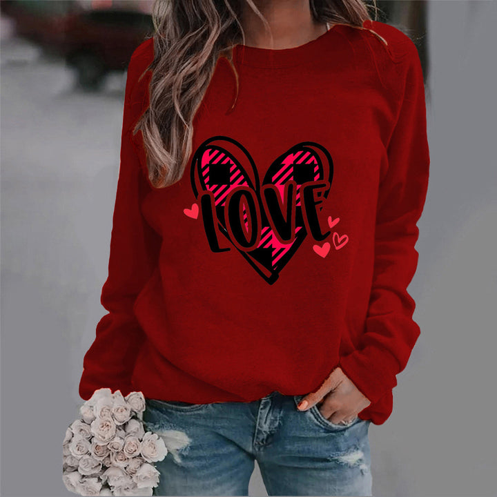 Sweat-shirt pour femmes avec design créatif de cœur et coupe décontractée Chic & Stil