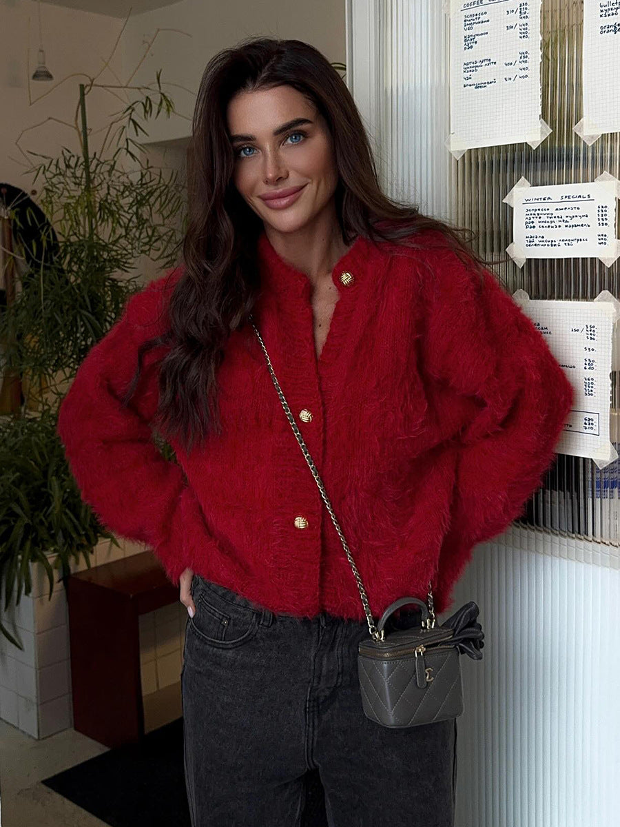Pull en maille moelleuse pour femme en 100 % nylon avec coupe décontractée Chic & Stil