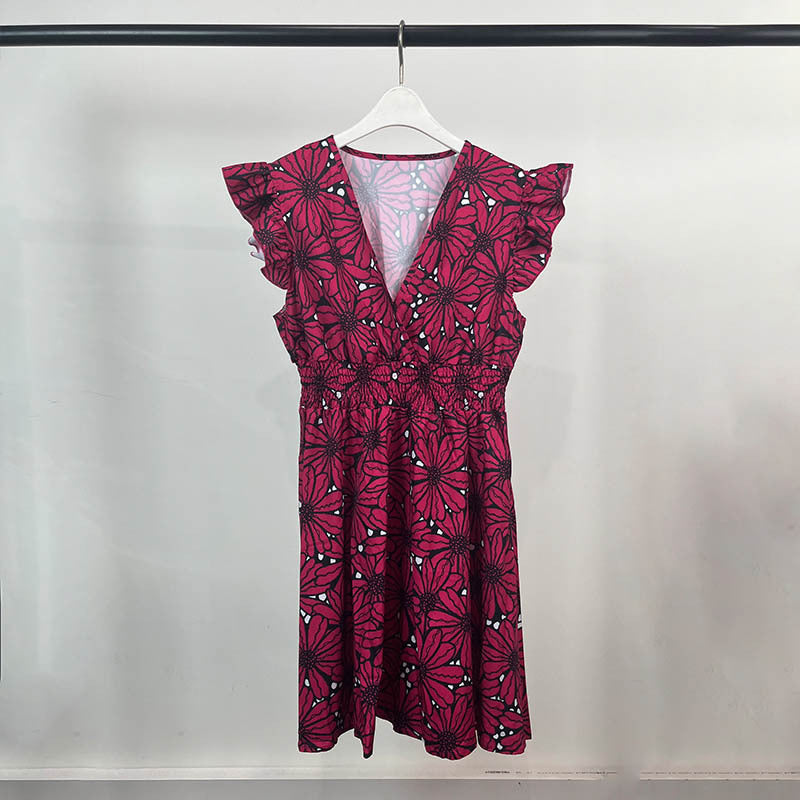 Robe Florale Élégante pour Femmes avec Ourlet Ample et Volants Chic & Stil
