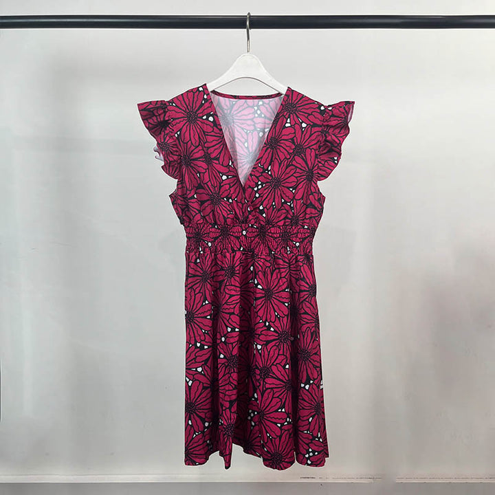 Robe Florale Élégante pour Femmes avec Ourlet Ample et Volants Chic & Stil